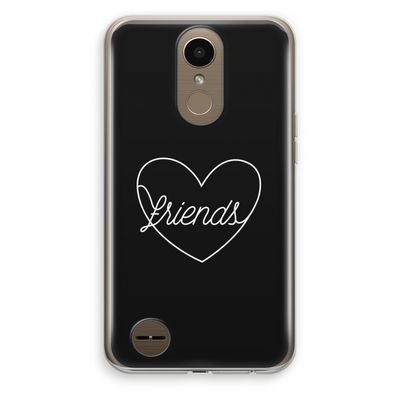 Friends heart black: LG K10 (2017) Transparant Hoesje
