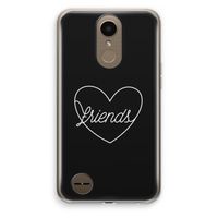 Friends heart black: LG K10 (2017) Transparant Hoesje