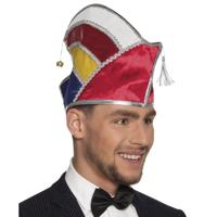 Prins Carnaval muts - gekleurd - heren - polyester - hoed - verkleedmuts