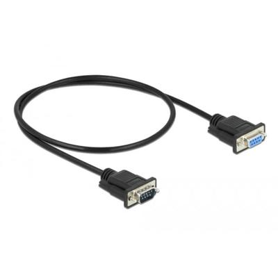 Delock Aansluitkabel Serieel [1x RS232-stekker - 1x RS232-bus] 0.5 m Zwart