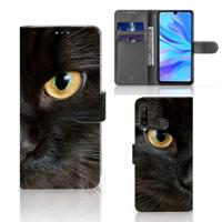Huawei P30 Lite (2020) | Telefoonhoesje | Met pasjeshouder | Zwarte Kat