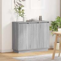 LED Sideboard Grijs Sonoma 90 x 32 x 75 cm Bewerkt hout