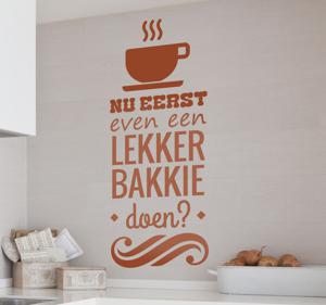 Muursticker keuken lekker bakkie koffie doen