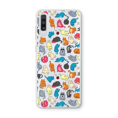 Kleurrijke katten: Samsung Galaxy A70 Transparant Hoesje