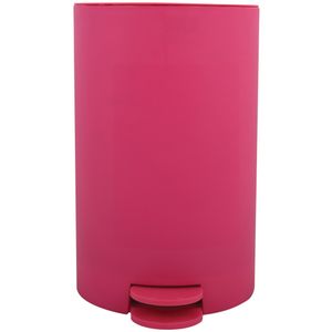 MSV kleine pedaalemmer - kunststof - fuchsia roze - 3L - 15 x 27 cm - Badkamer/toilet   -