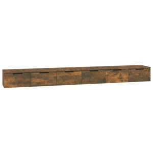 vidaXL Wandkasten 2 st 102x30x20 bewerkt hout gerookt eikenkleurig