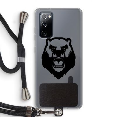 Angry Bear (black): Samsung Galaxy S20 FE / S20 FE 5G Transparant Hoesje met koord