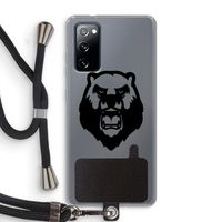 Angry Bear (black): Samsung Galaxy S20 FE / S20 FE 5G Transparant Hoesje met koord