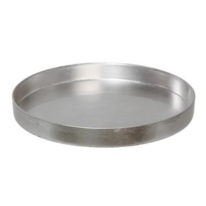 Ronde kunststof dienblad/kaarsenplateau zilver D27 cm