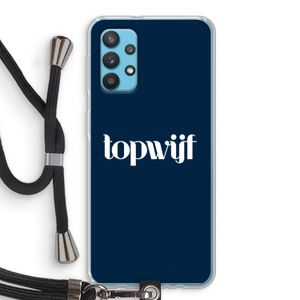 Topwijf Navy: Samsung Galaxy A32 4G Transparant Hoesje met koord