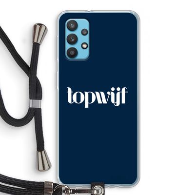 Topwijf Navy: Samsung Galaxy A32 4G Transparant Hoesje met koord