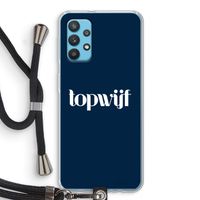 Topwijf Navy: Samsung Galaxy A32 4G Transparant Hoesje met koord
