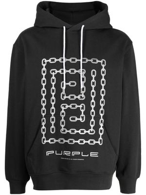 Purple Brand hoodie French à imprimé chaine - Noir