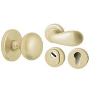Hardbrass Voordeurset Iris/Olympia 3-delig rechtswijzend - PVD champagne goud