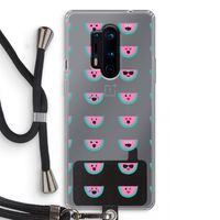 Smiley watermeloenprint: OnePlus 8 Pro Transparant Hoesje met koord