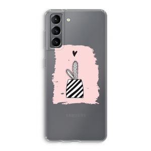 Zwart-wit cactus: Samsung Galaxy S21 Transparant Hoesje