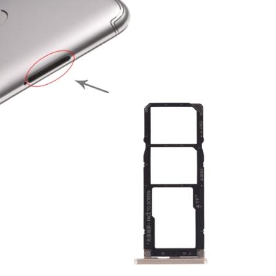 SIM-kaart lade + SIM-kaart lade + micro SD-kaart voor Xiaomi Redmi S2 (goud)