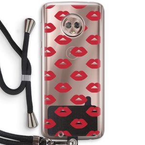 Lips: Motorola Moto G6 Transparant Hoesje met koord