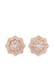 David Morris puces d'oreilles en or rose 18ct pavées de diamants