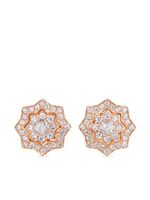 David Morris puces d'oreilles en or rose 18ct pavées de diamants - thumbnail