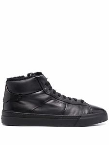 Santoni baskets montantes Lace-Up en cuir - Noir