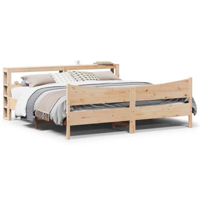 Bedframe met hoofdbord massief grenenhout 180x200 cm