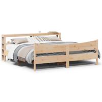 Bedframe met hoofdbord massief grenenhout 180x200 cm