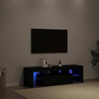 Tv-meubel met LED 140x36,5x40 cm bewerkt hout zwart eiken