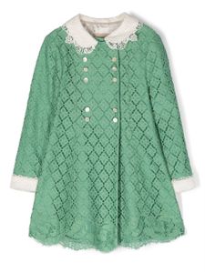 Gucci Kids veste en dentelle brodée à boutonnière croisée - Vert