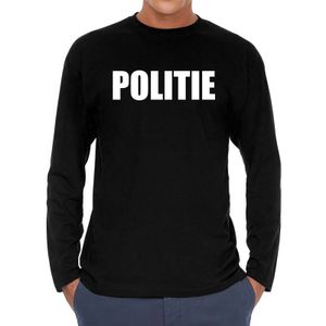 Politie long sleeve t-shirt zwart voor heren