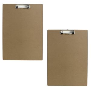 2x stuks clipboard/klembord houtkleur B4 formaat 28 x 39 cm