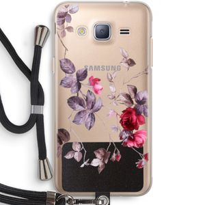 Mooie bloemen: Samsung Galaxy J3 (2016) Transparant Hoesje met koord