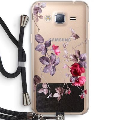 Mooie bloemen: Samsung Galaxy J3 (2016) Transparant Hoesje met koord
