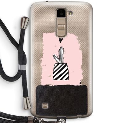 Zwart-wit cactus: LG K10 (2016) Transparant Hoesje met koord