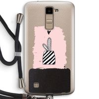 Zwart-wit cactus: LG K10 (2016) Transparant Hoesje met koord