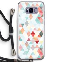 Gekleurde driehoekjes pastel: Samsung Galaxy S8 Transparant Hoesje met koord Gekleurde driehoekjes pastel: Samsung Galaxy S8 Transparant Hoesje met koord