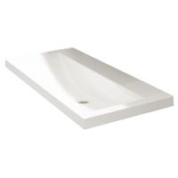 Wiesbaden Flag Wastafel Kunstmarmer Glans Wit 100x36x4cm Zonder Kraangat