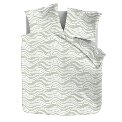 Dekbedovertrek Green Waves LitsJumeaux (240x220 Cm) Groen Microvezel Natuur Zydante - Overtrek - 240x220 Cm (Lits-Jumeaux) - Zydante - Dekbed-Discounter.nl