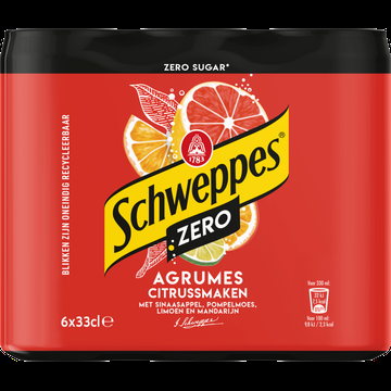 Schweppes Agrumes Zero 6 x 33cl bij Jumbo
