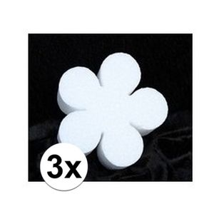 3x Piepschuim vorm figuur bloem 10 cm   -