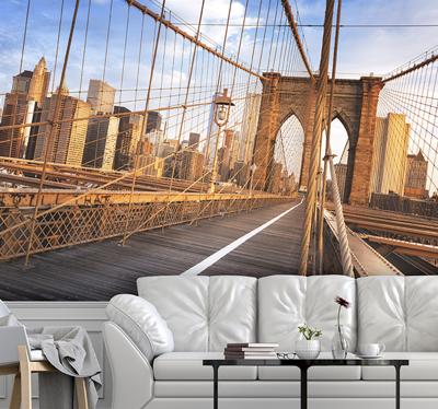 Inside Brooklyn bridge New York fotobehang