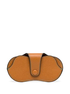 Valextra étui pour lunettes en cuir grainé - Marron