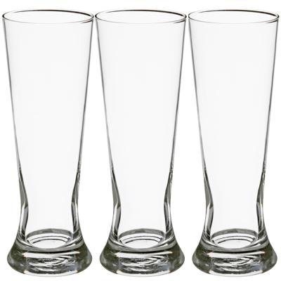 Bierglazen - 12x stuks - transparant - 370 ml - 21 cm - glazen voor bier