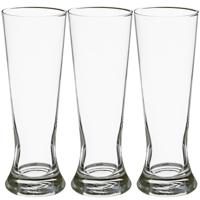 Bierglazen - 12x stuks - transparant - 370 ml - 21 cm - glazen voor bier