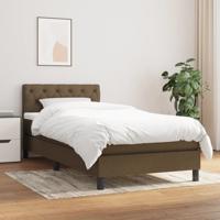 Boxspring met matras stof donkerbruin 80x200 cm