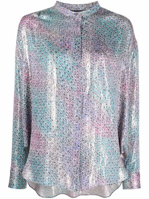 ISABEL MARANT chemise à effet métallisé - Bleu