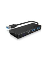 ICY BOX IB-HUB1423CR-UC3, ext. USB 3.0 HUB mit Kartenleser, USB-A zu 2x USB-A, 1x USB-C, Mini-dockingstation Geschikt voor merk: Universeel Geïntegreerde - thumbnail