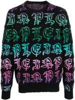 Philipp Plein pull en maille intarsia - Noir