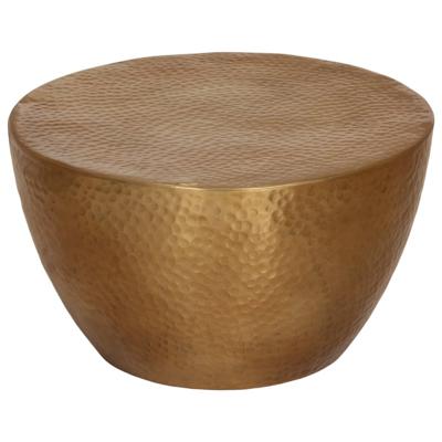 Salontafel Ø 50x30 cm gehamerd aluminium messingkleurig