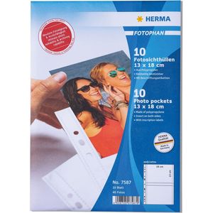 Herma Fotophan zichtmappen 13x18 cm liggend wit 10 hoesjes (ref 7587)